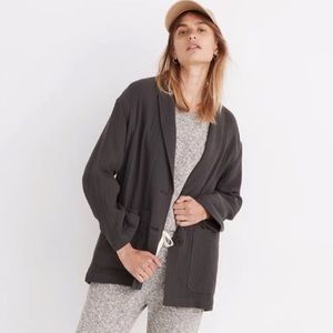 GAP Combed Cotton Blazer Brushed Lightspun Utility Relaxed Lined Patch Pocket